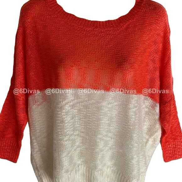 Sweater Top in coral cream soft lightweight Blouse top-  NEW - Picture 12 of 12